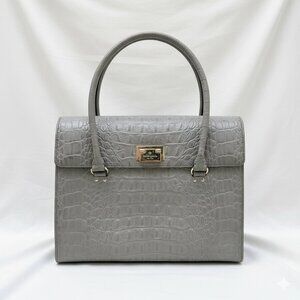 NWOT Kate Spade Orchard Valley Sinclair Gray Croc-Embossed Satchel